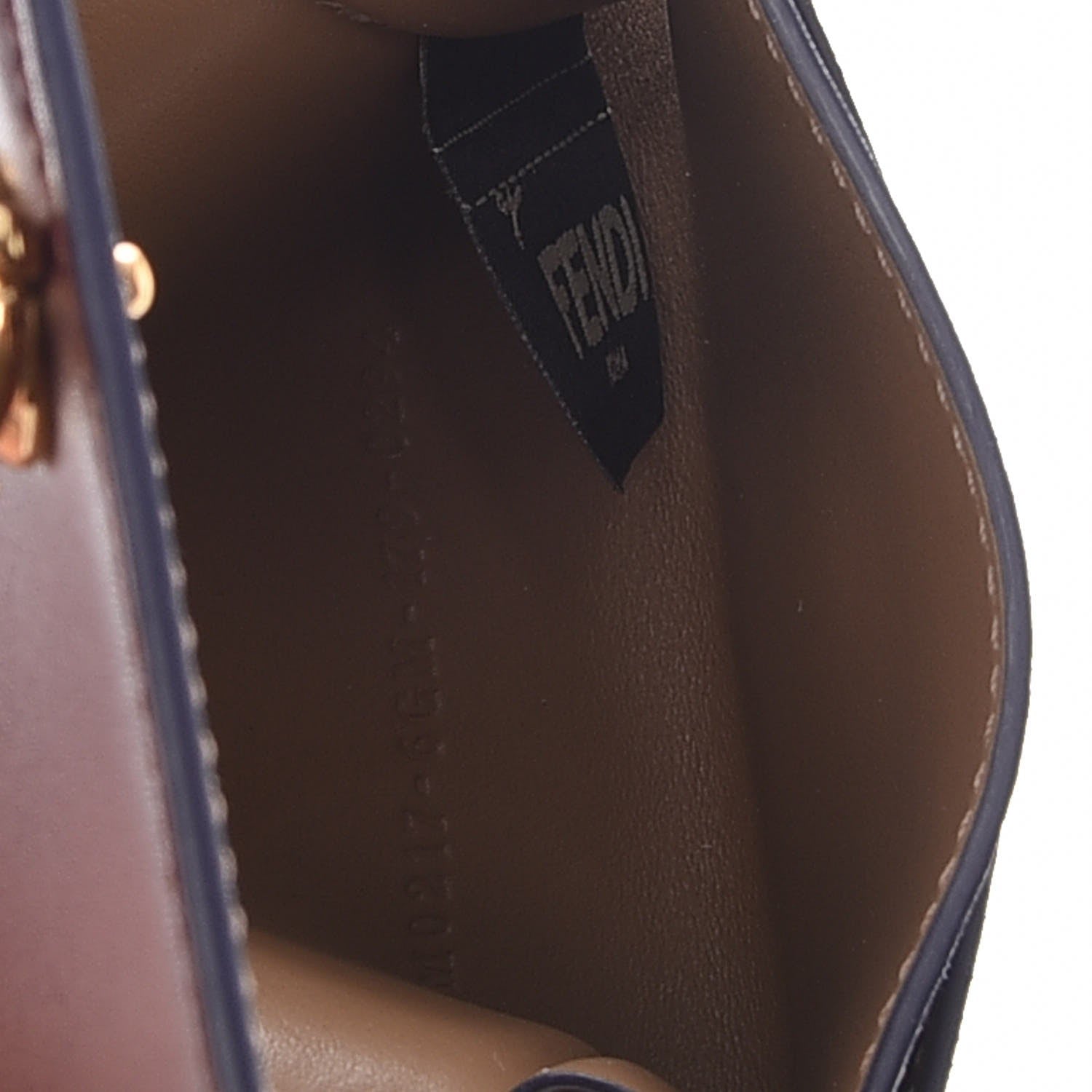 Fendi Vitello Liberty Vitello Century Bi-Color By The Way Gusseted Cardholder Bordeaux Sand 5 of 8