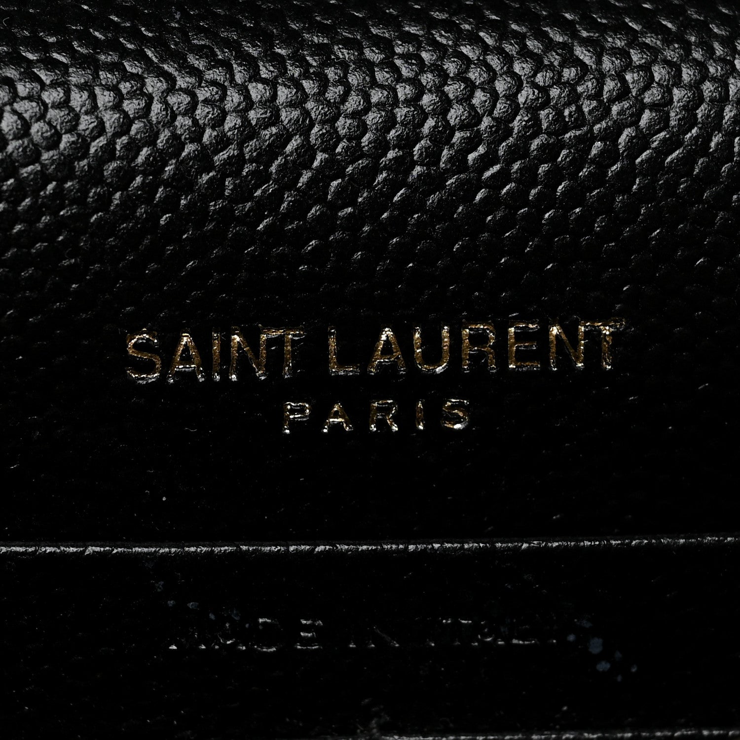 Saint Laurent Grain De Poudre Matelasse Chevron Monogram Envelope Chain Wallet Black 6 of 9
