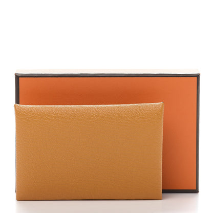 Hermes Chevre Mysore Calvi Card Case Moutarde 10 of 10