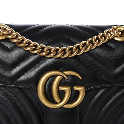 Gucci Calfskin Matelasse Mini GG Marmont Shoulder Bag Black 8 of 8