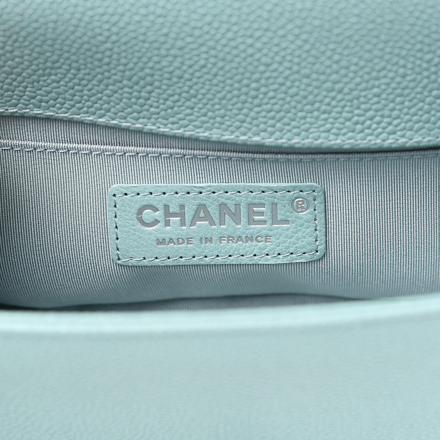 Chanel Caviar Chevron Quilted Small Boy Flap Light Blue 5 of 9