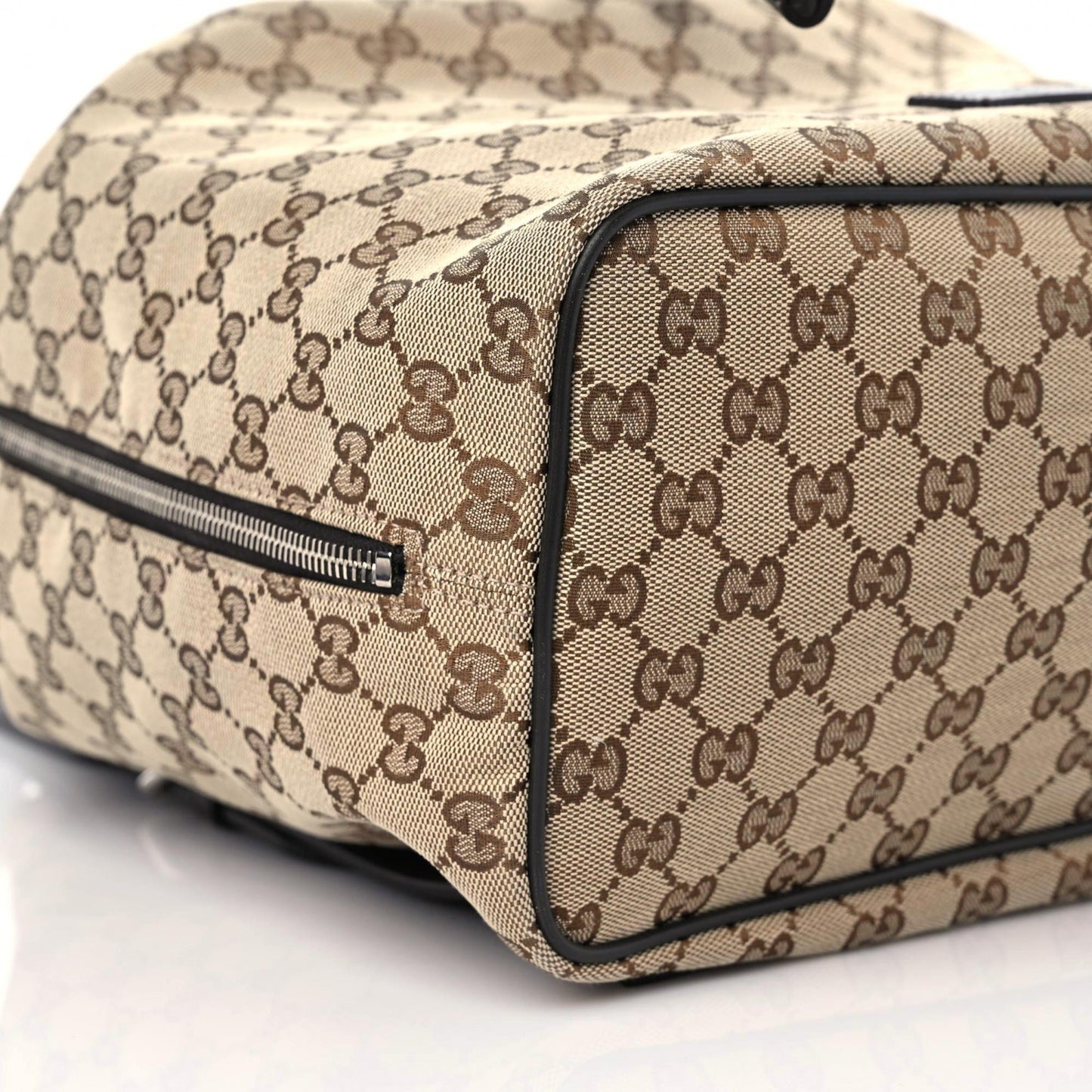 Monogram Dollar Calfskin O Drawstring Backpack Beige Ebony Testa di Moro Dark Chocolate
