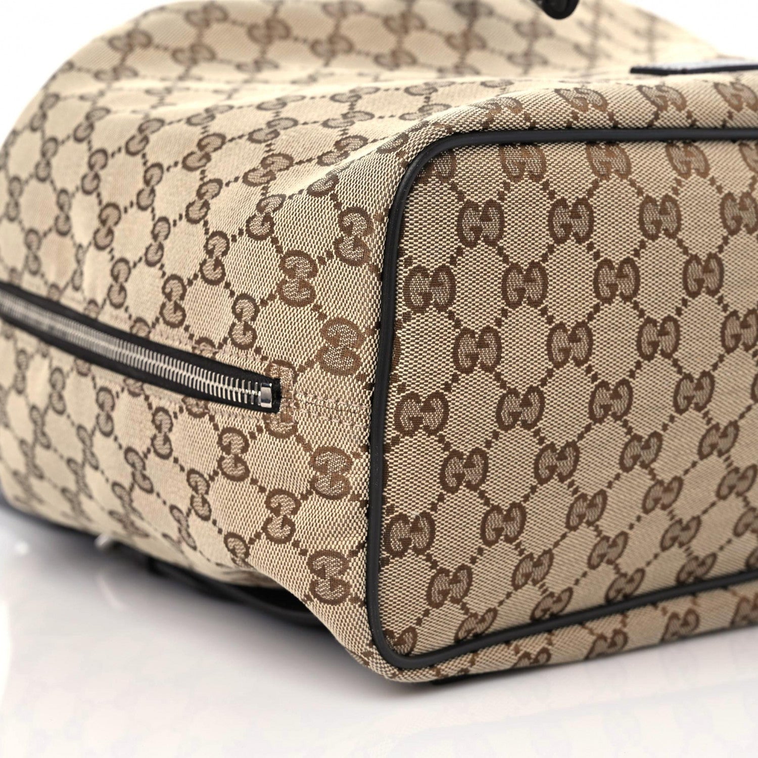 Gucci Monogram Dollar Calfskin O Drawstring Backpack Beige Ebony Testa di Moro Dark Chocolate 10 of 12