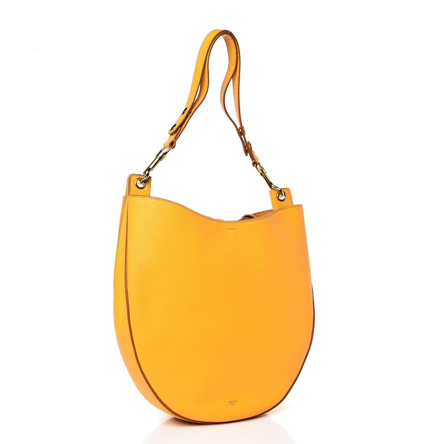 Crisped Calfskin Medium Hobo Saffron