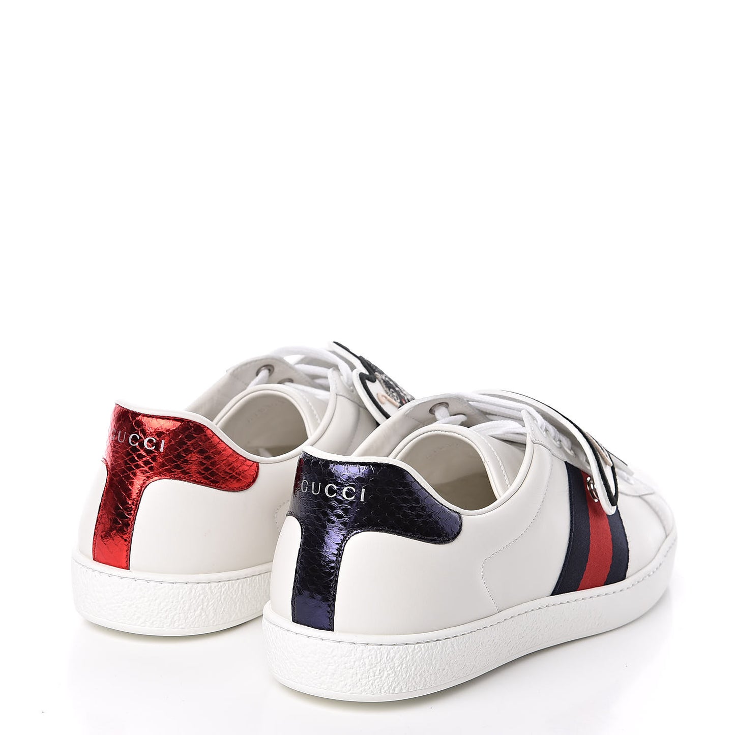 Calfskin Ayers Web UFO Dragon Embroidered Mens Ace Sneakers 7.5 White
