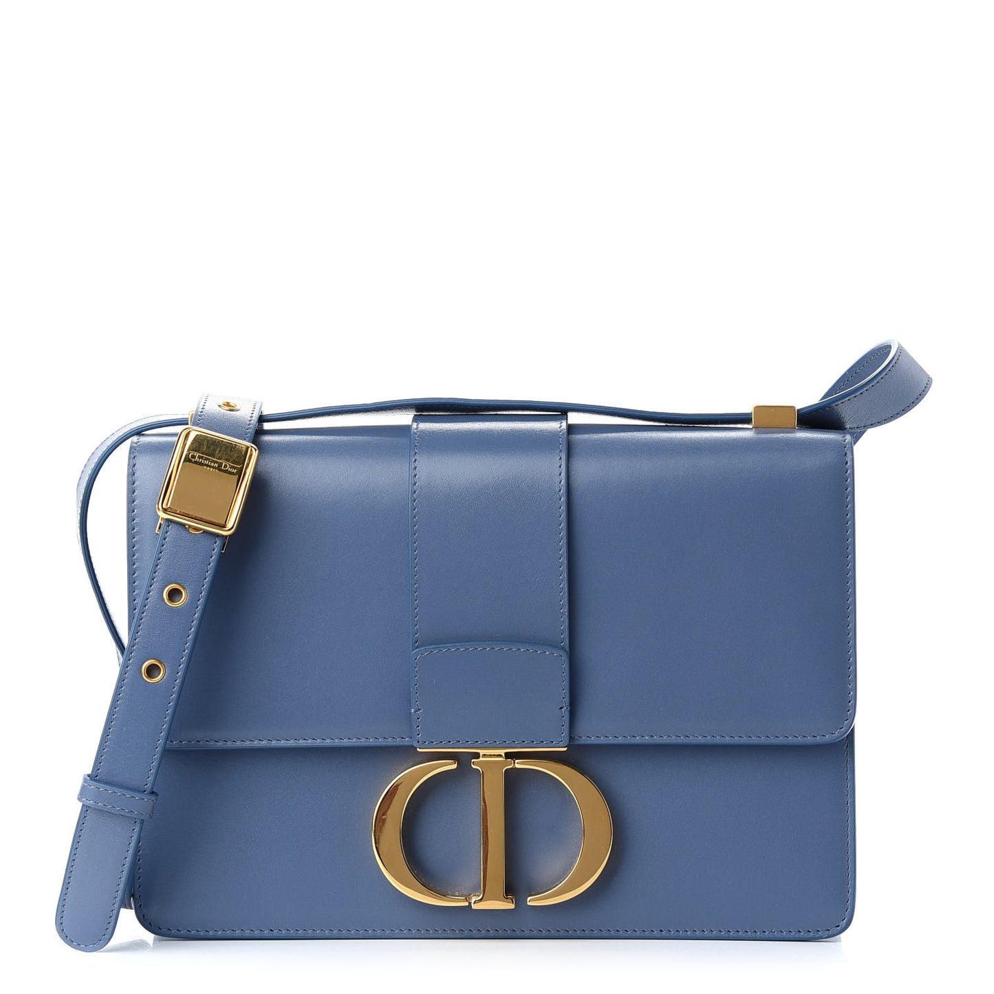 Smooth Calfskin 30 Montaigne Flap Bag Blue