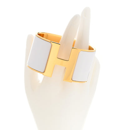 Hermes Enamel Extra Wide Clic Clac H Bracelet PM White 2 of 7