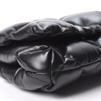 Balenciaga Nappa Calfskin Quilted Touch B Puffy Clutch Black 5 of 8
