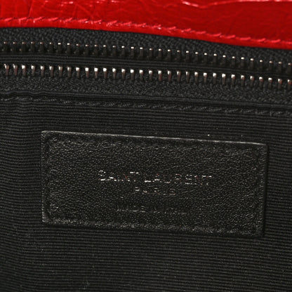 Saint Laurent Crinkled Calfskin Matelasse Monogram Medium Niki Chain Satchel Rouge Eros 6 of 10