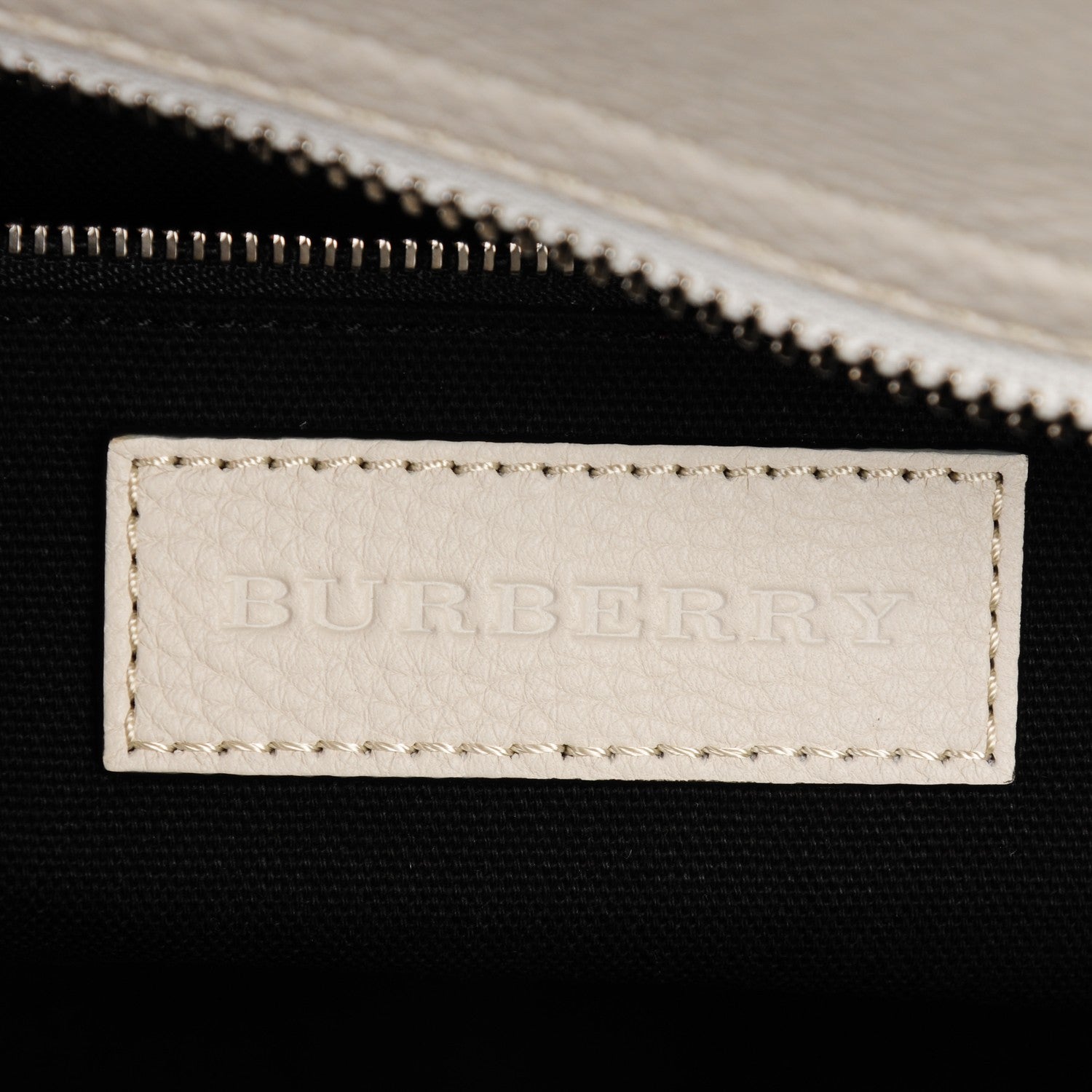 Burberry Mega Check Grained Calfskin Medium Harcourt Satchel White 6 of 8