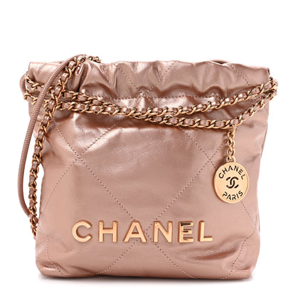 Chanel Metallic Calfskin Quilted Mini Chanel 22 Copper 1 of 10