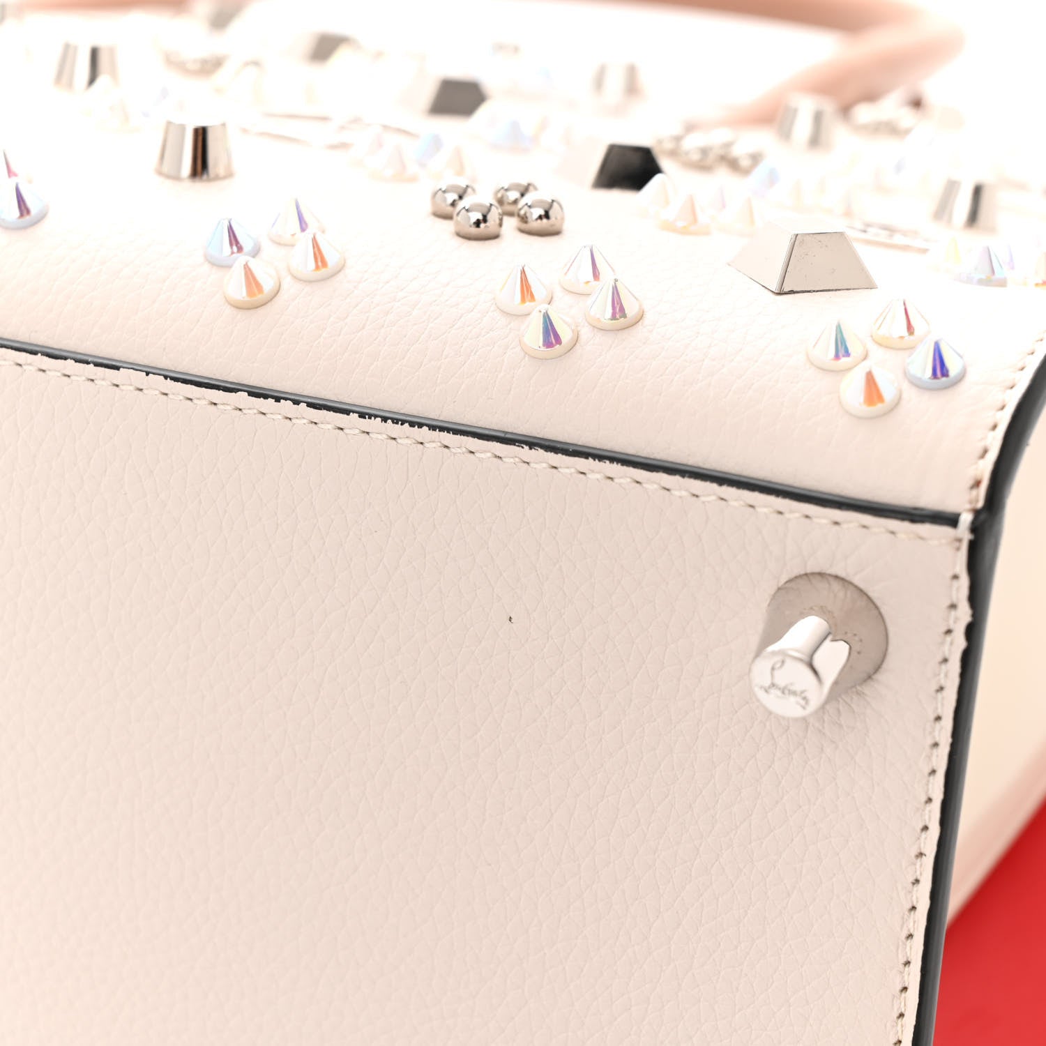 Christian Louboutin Calfskin Spikes Medium Loubinthesky Ivory 11 of 11