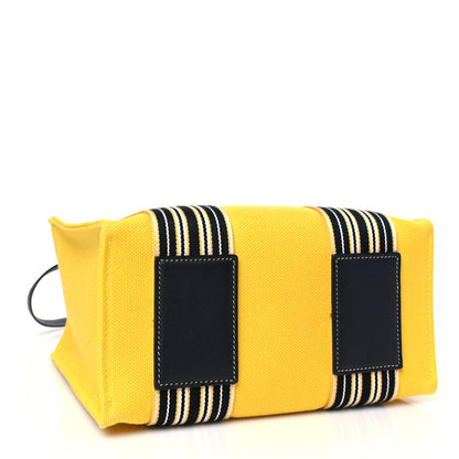 Loro Piana Cotton Canvas Mini The Suitcase Stripe Tote Sunny Yellow Blue Navy 4 of 8