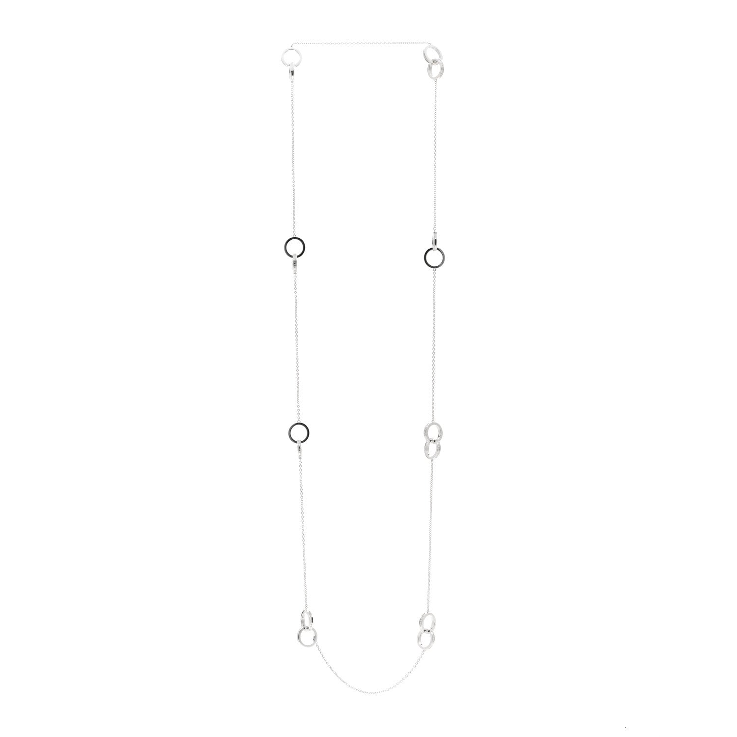 Tiffany Sterling Silver 1837 Interlocking Circles Station Long Necklace 3 of 4
