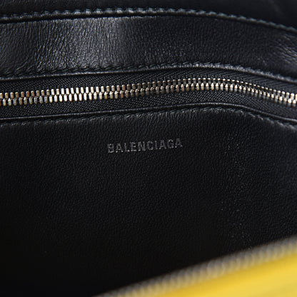 Balenciaga Shiny Day Calfskin Logo XS Triangle Duffle Jaune Black 5 of 11