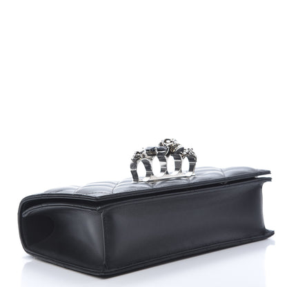 Alexander McQueen Lambskin Quilted Knuckle Shoulder Bag Black 4 of 13