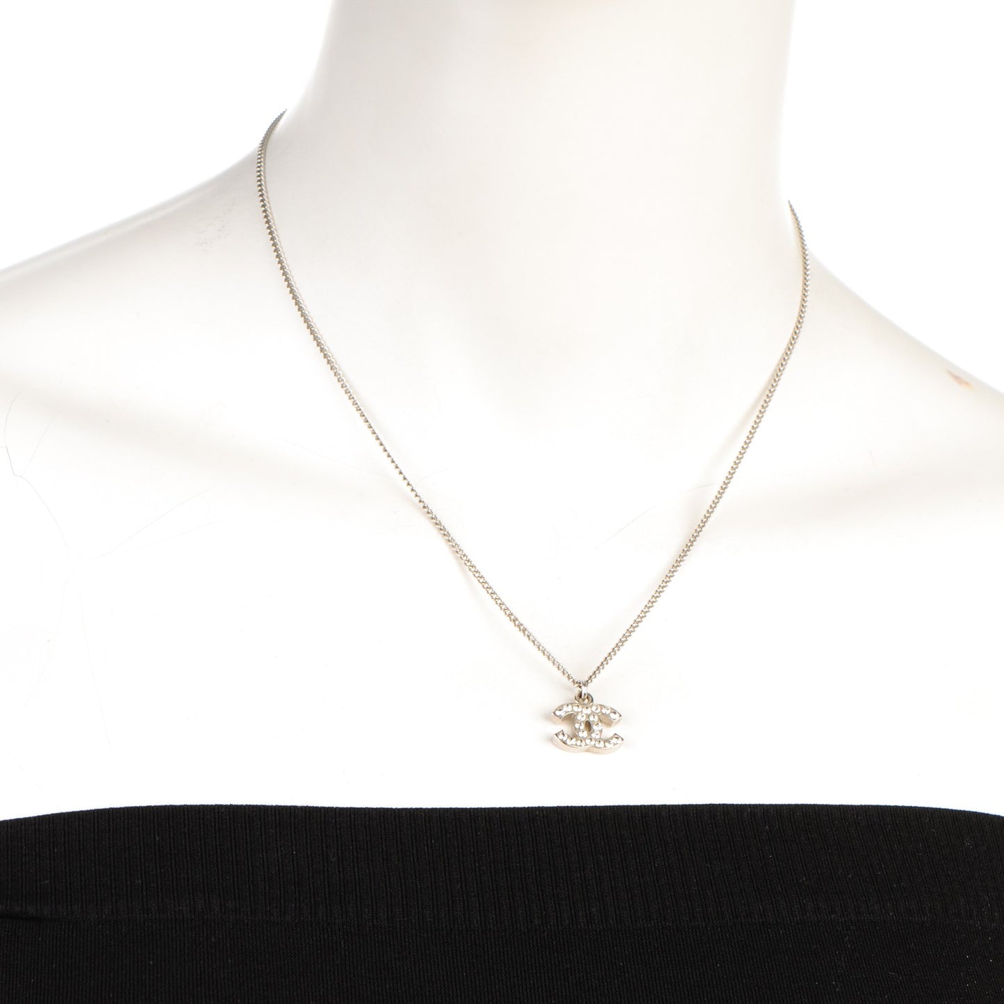 Crystal Timeless CC Necklace Silver