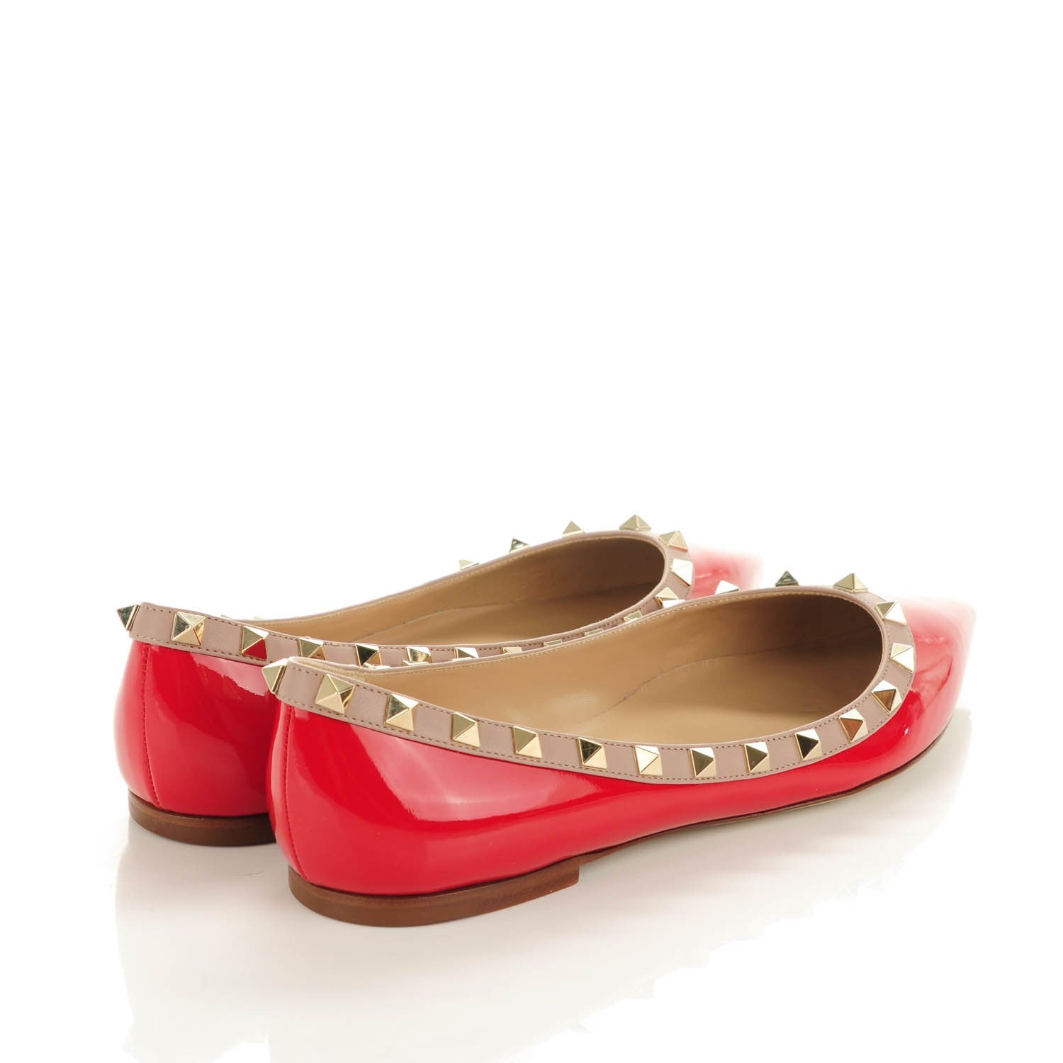 Valentino Garavani Patent Nappa Rockstud Ballerina Flats 39.5 Rosso Valentino Poudre 4 of 7