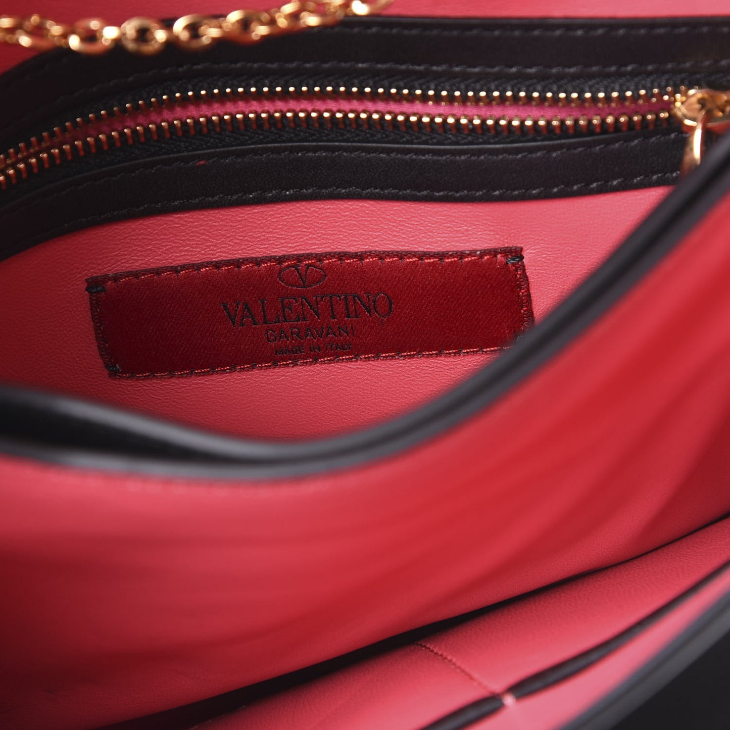 Calfskin Carmen Shoulder Bag Black Deep Rose