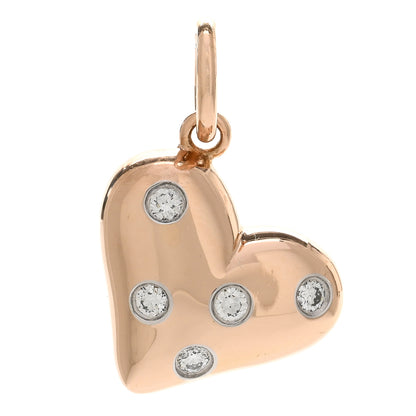 Tiffany 18K Rose Gold Platinum Diamond Etoile Heart Charm 1 of 3