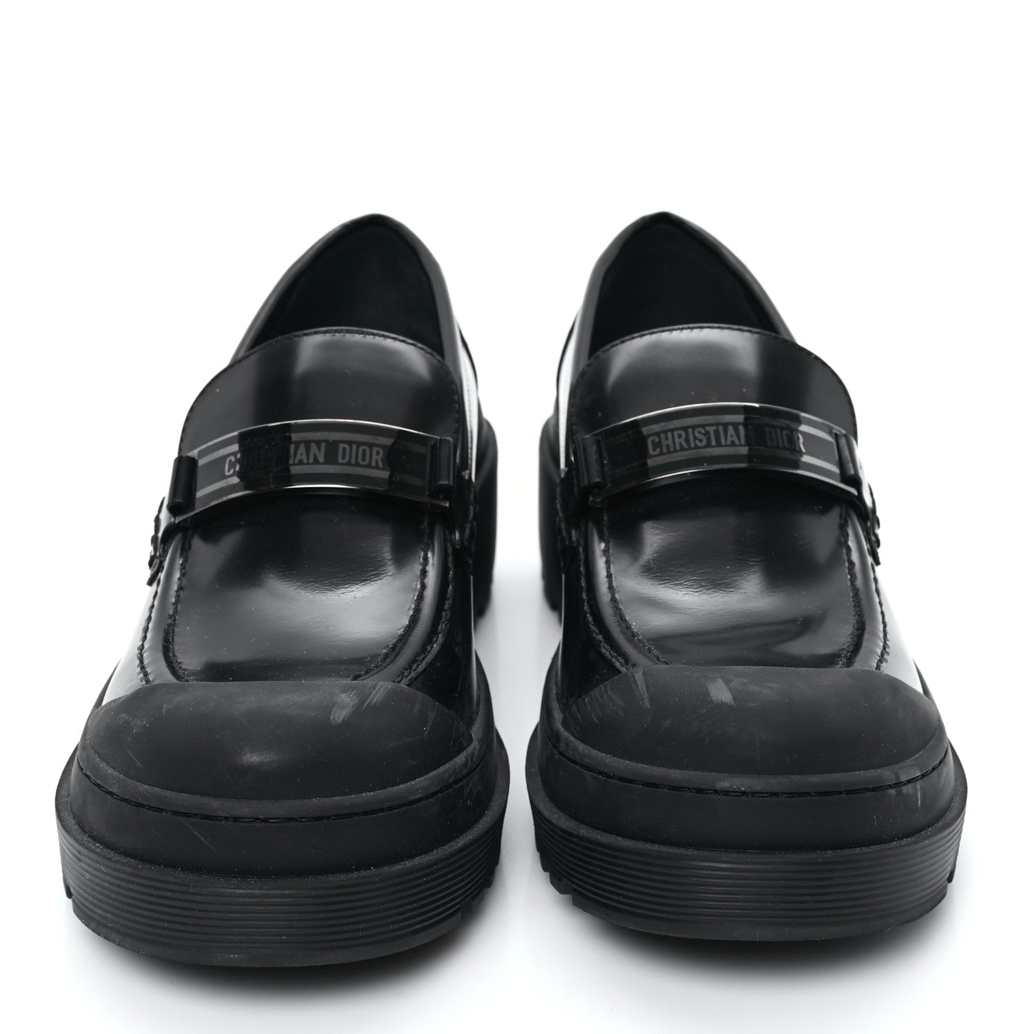 Christian Dior Brushed Calfskin Dior Code Lug Sole Platform 35mm Loafers 41 Black 3 of 9