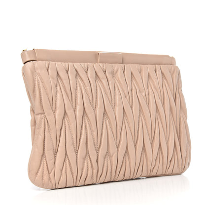 Miu Miu Nappa Matelasse Clutch Cammeo 3 of 6