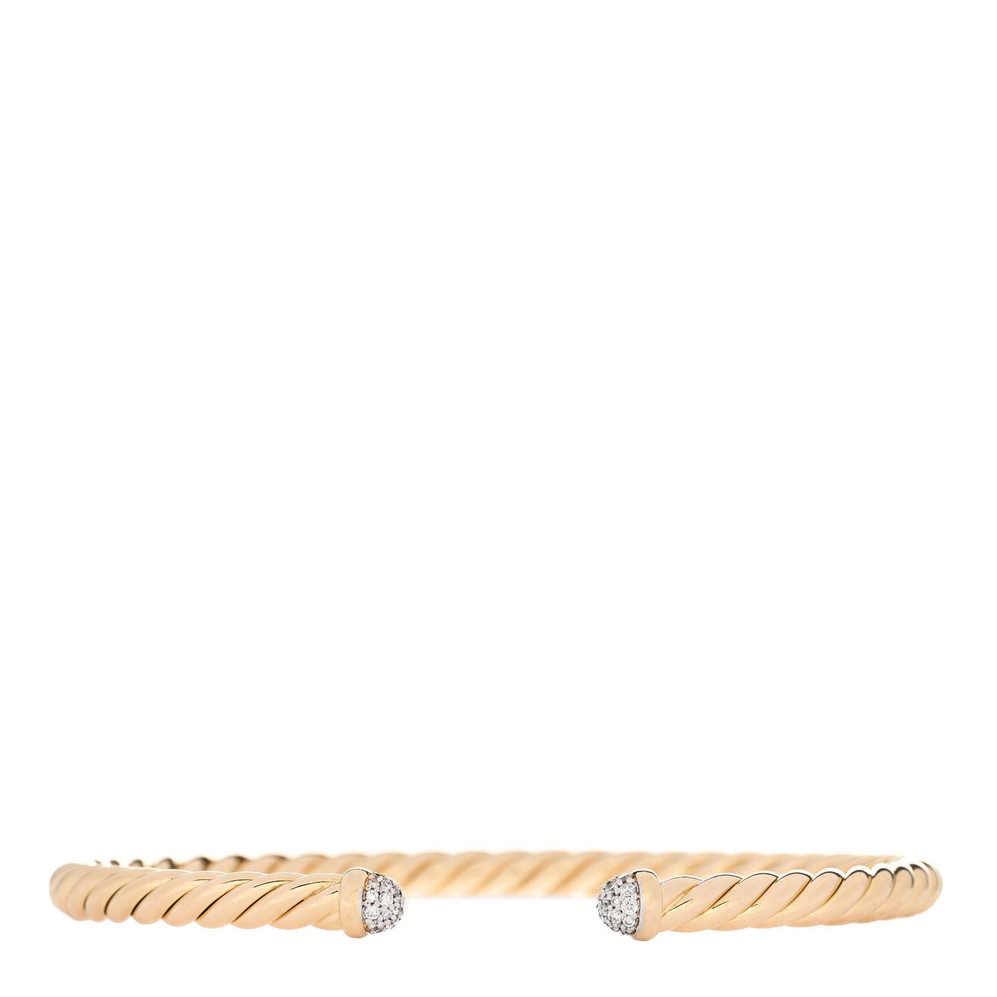18K Yellow Gold Diamond 4mm Cablespira Bracelet