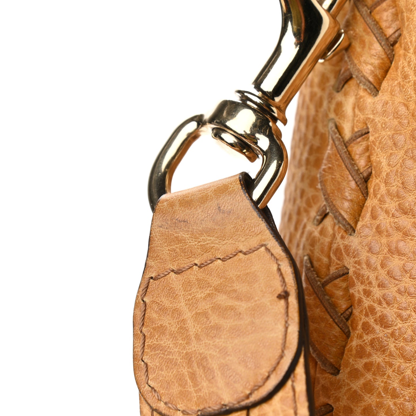 Pebbled Calfskin Large New Jackie Shoulder Bag Brown