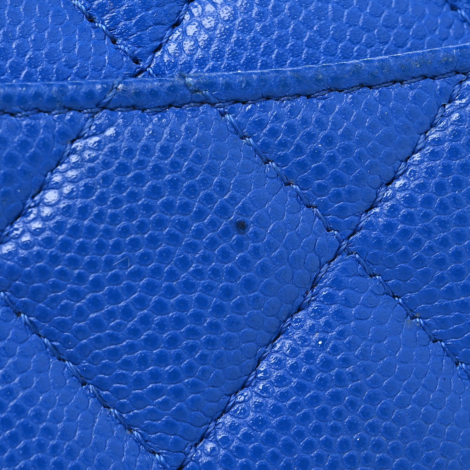 Chanel Caviar Quilted Flap Card Holder Wallet Blue 10 of 12