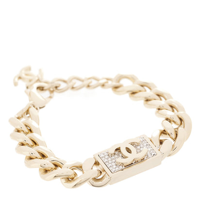 Chanel Crystal Chain CC Bracelet Gold 1 of 4