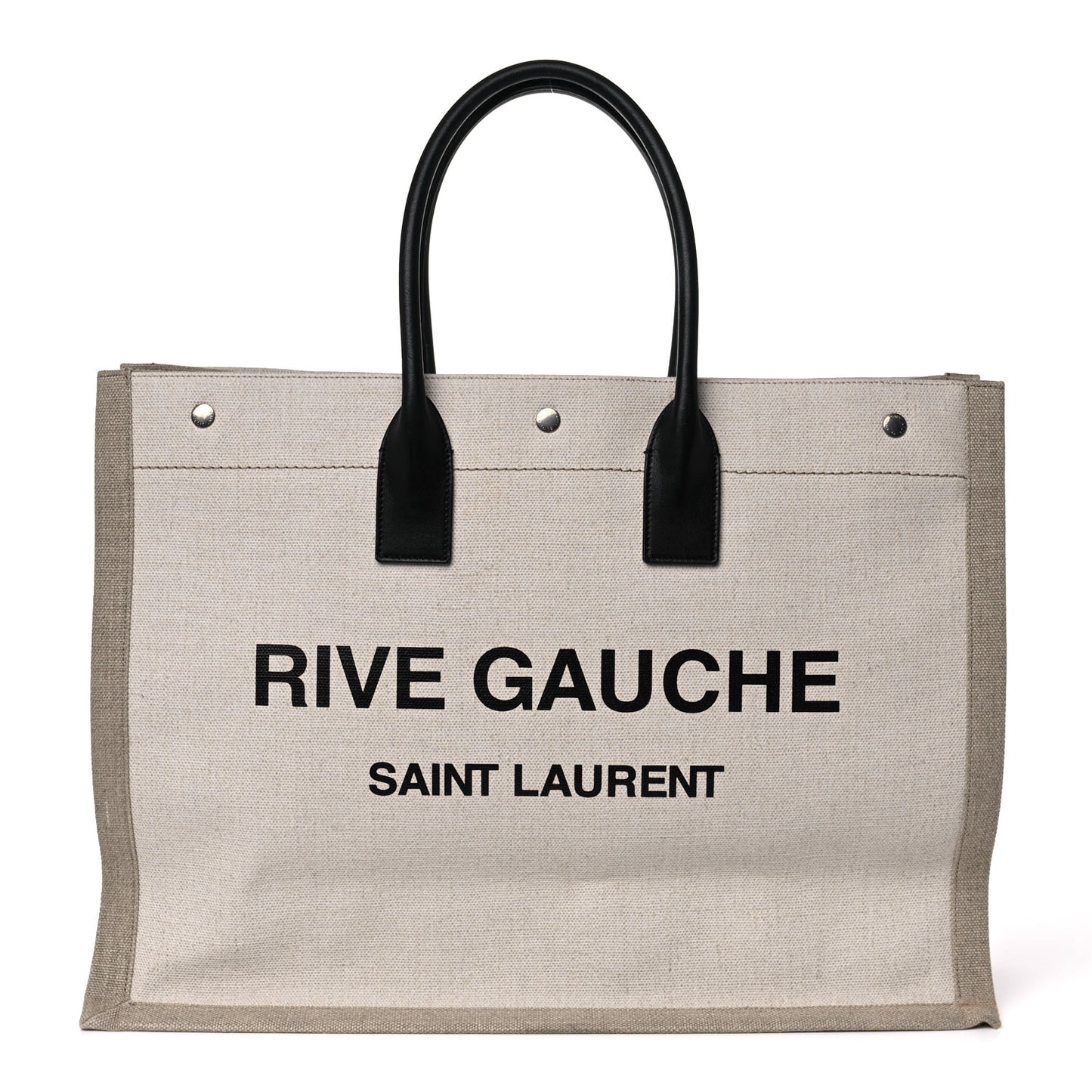 Linen Calfskin Rive Gauche Tote Optic White