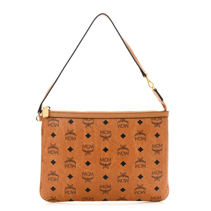 MCM Visetos Liz Shopper Tote Pouch Cognac 1 of 10