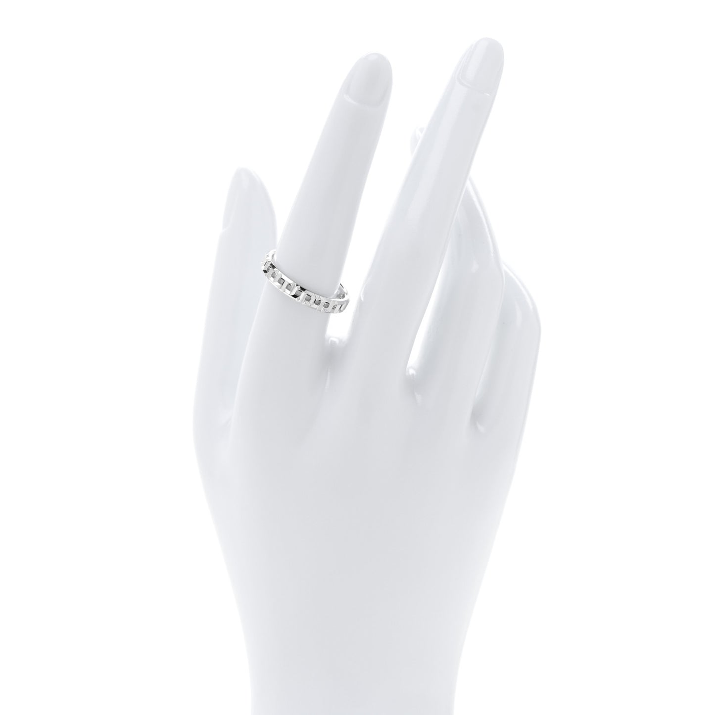 18K White Gold Narrow T True Band Ring 57 8