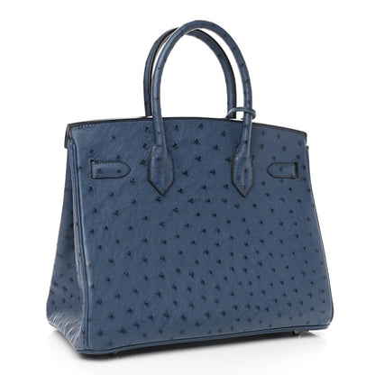 Hermes Ostrich Birkin 30 Bleu Roi 2 of 9