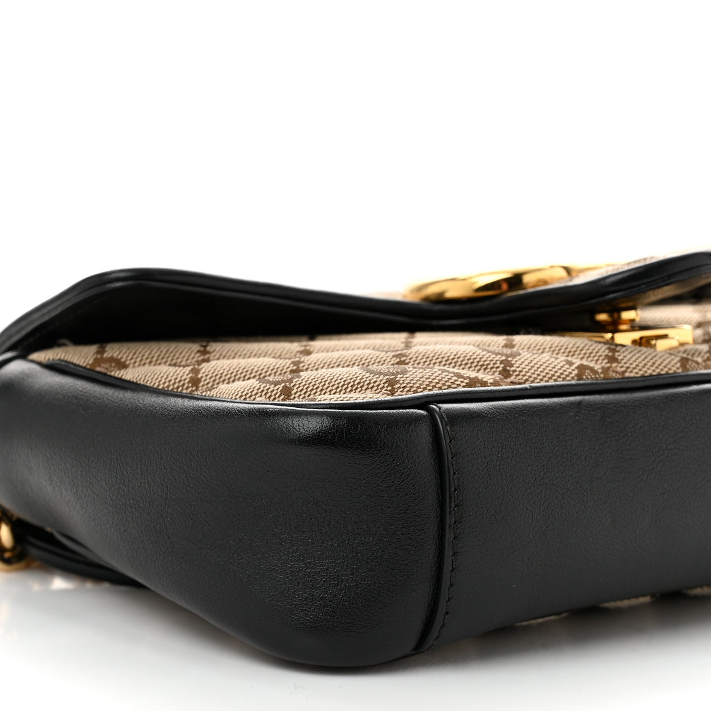 Monogram Matelasse Diagonal Mini GG Marmont Shoulder Bag Beige Black