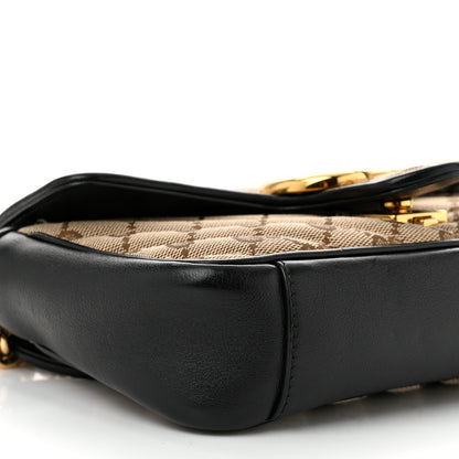 Gucci Monogram Matelasse Diagonal Mini GG Marmont Shoulder Bag Beige Black 9 of 10