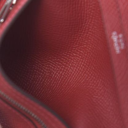 Hermes Epsom Bearn Compact Wallet Rouge Casaque 7 of 7