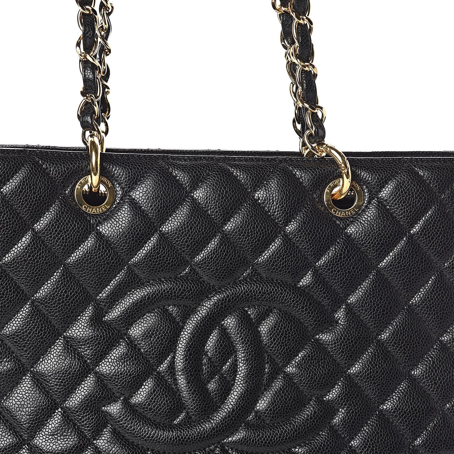 Caviar Quilted Grand Shopping Tote GST Black