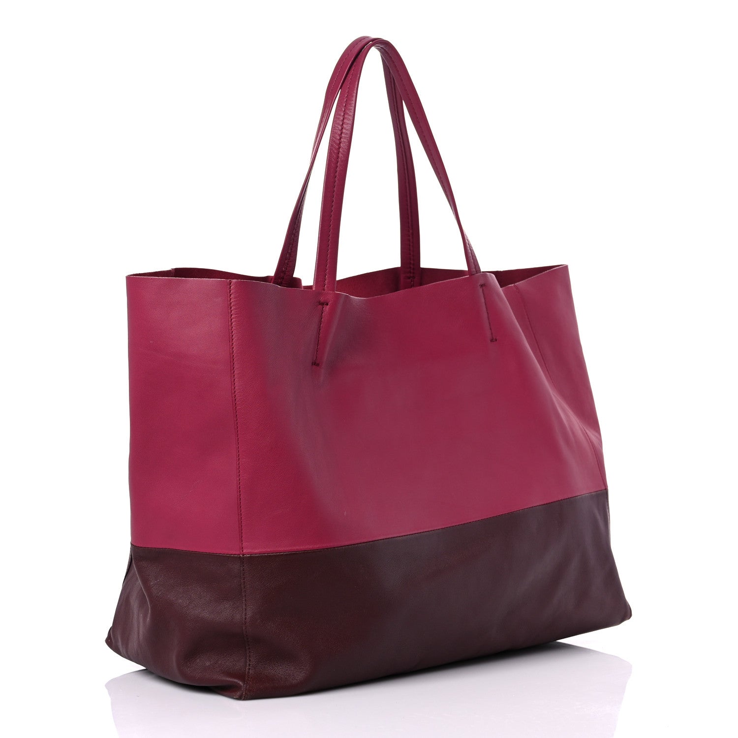 Celine Lambskin Horizontal Bi-Color Cabas Hibiscus Rust 3 of 14