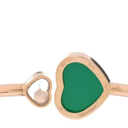 Chopard 18K Rose Gold Diamond Green Agate Happy Hearts Bangle Bracelet 3 of 4