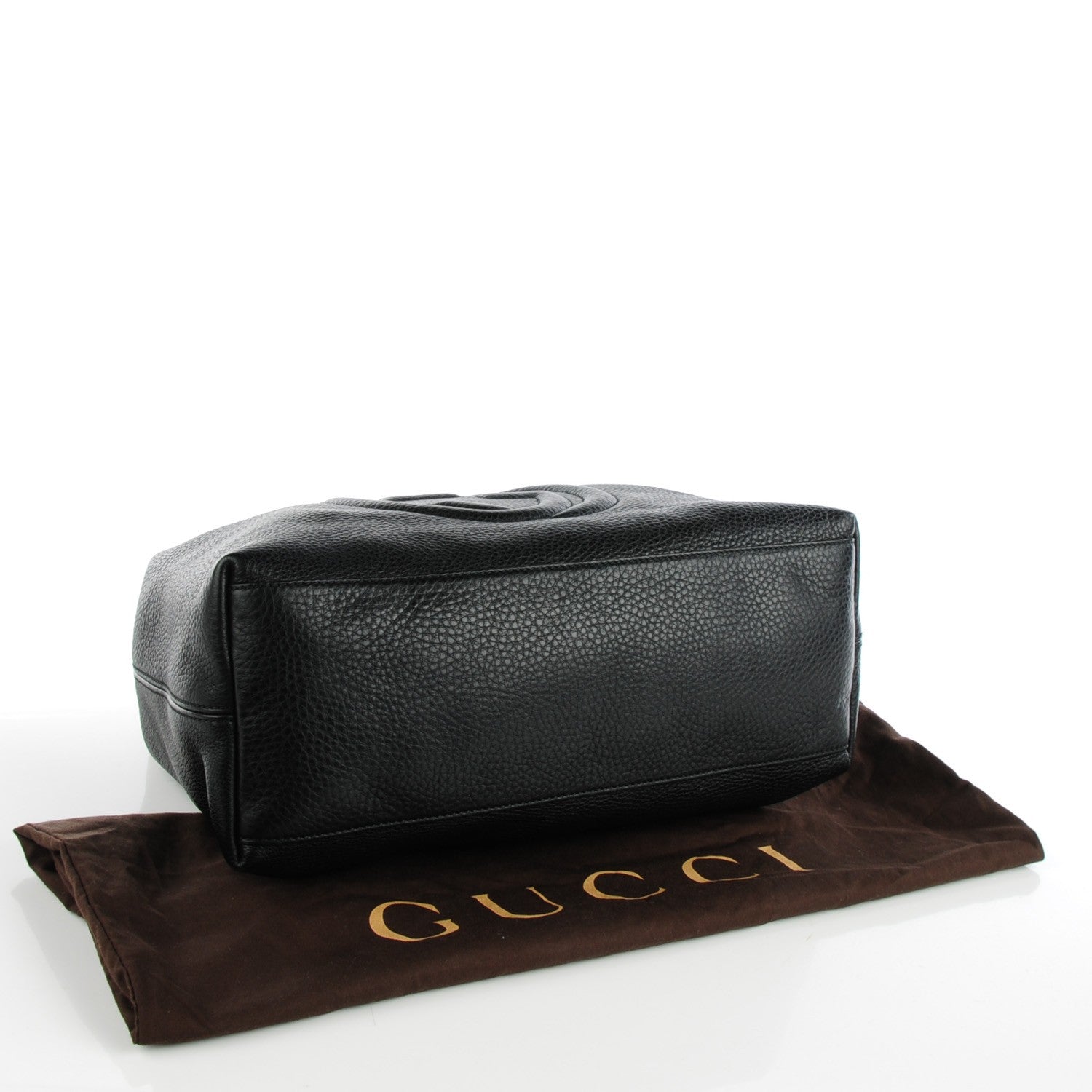 Gucci Pebbled Calfskin Medium Soho Chain Shoulder Bag Black 4 of 7