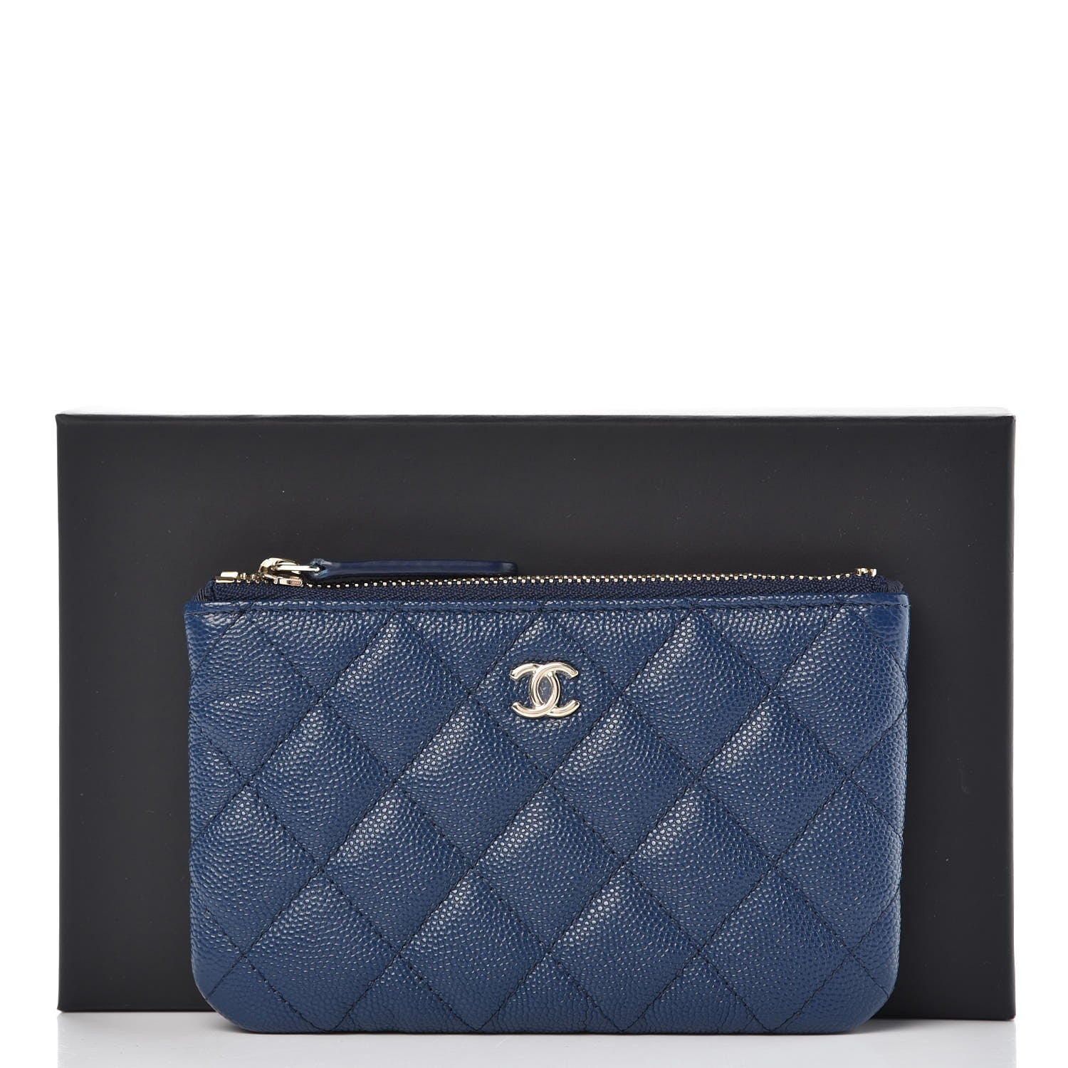 Chanel Caviar Quilted Small Cosmetic Case Navy 8 of 8