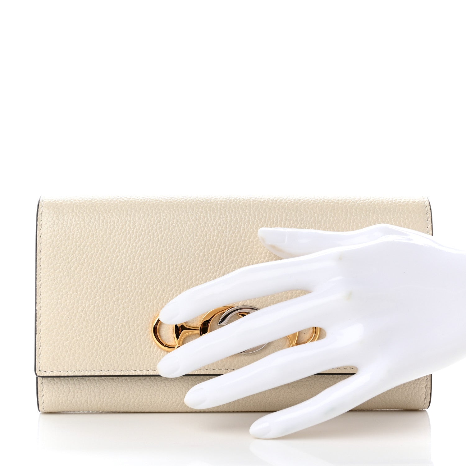 Gucci Grainy Calfskin Zumi Continental Wallet Vintage White 2 of 10