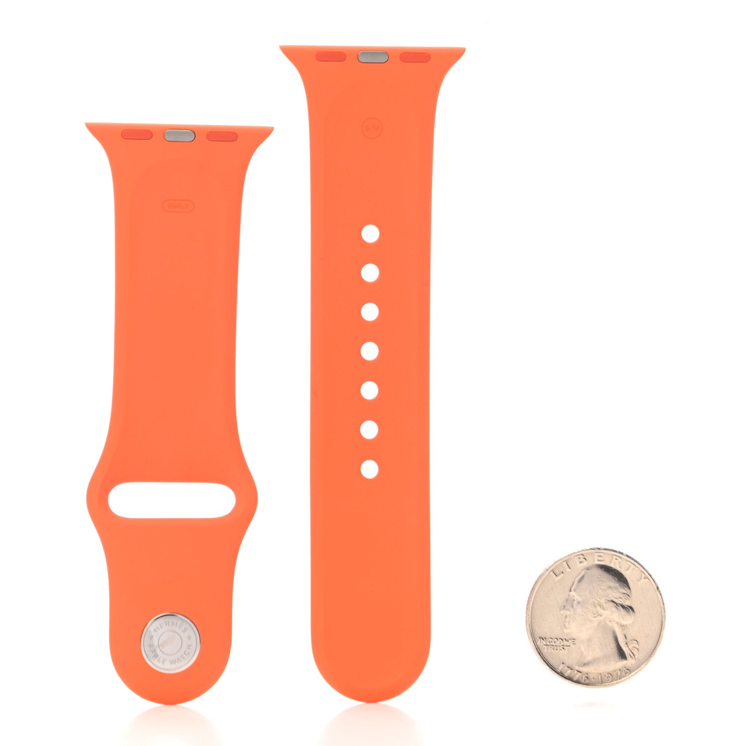 Hermes Silicone 41mm Apple Sports Watch Single Tour Band Orange 2 of 4