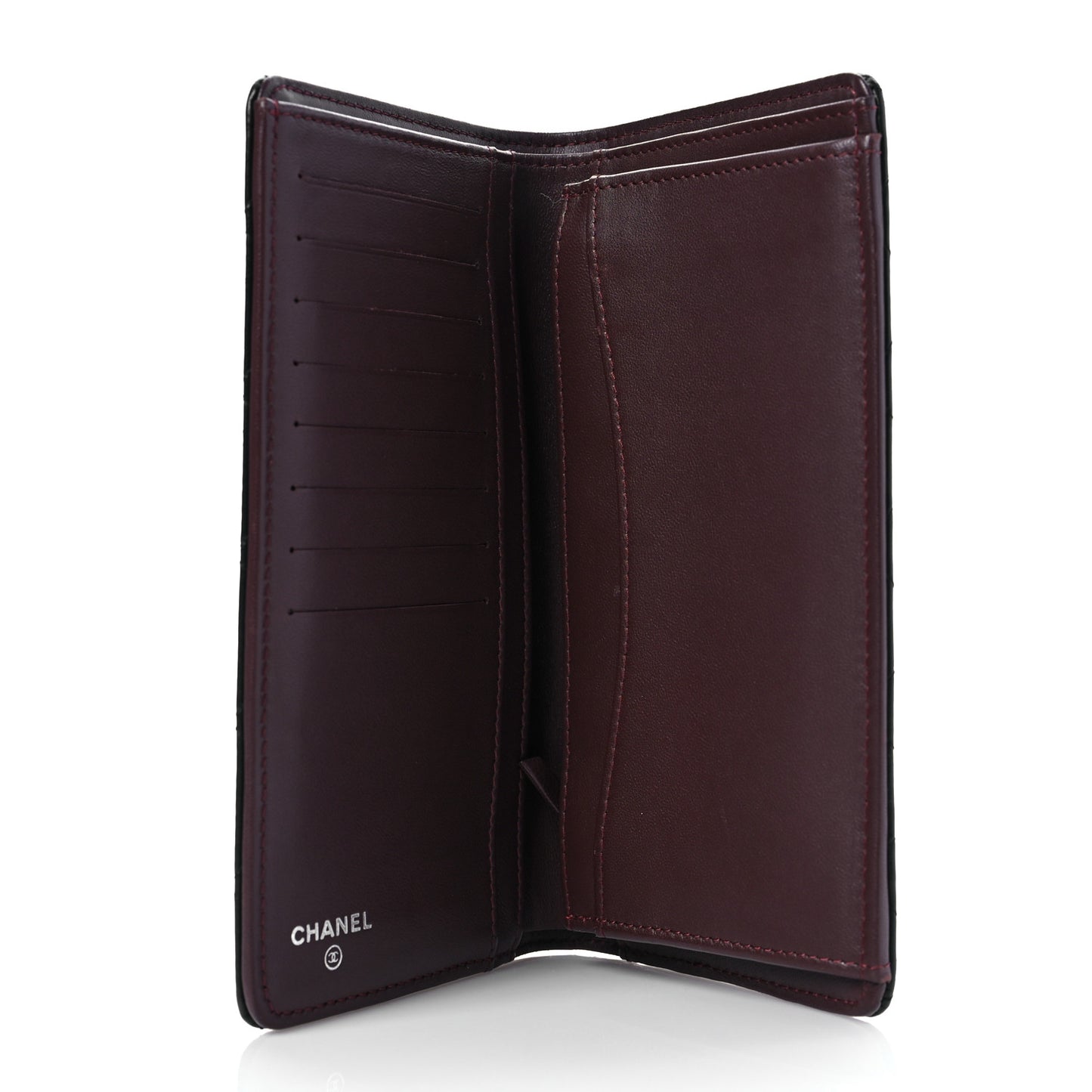 Lambskin Quilted Yen Wallet Black