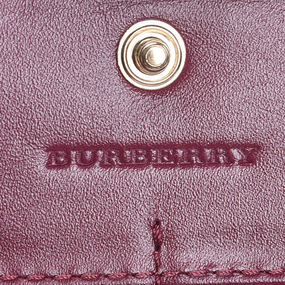 Burberry Signature Grain Calfskin Check Embossed Porter Continental Wallet Dark Plum 6 of 8