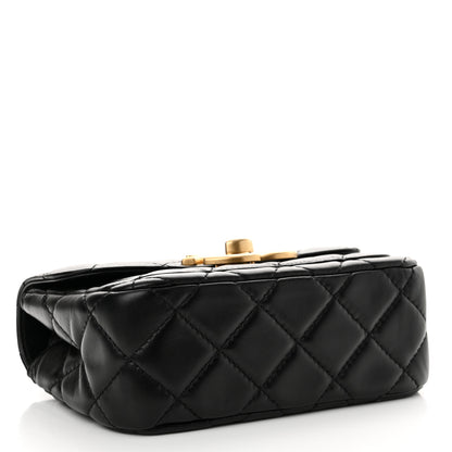 Chanel Shiny Lambskin Quilted Mini Maxi CC Flap Black 4 of 13