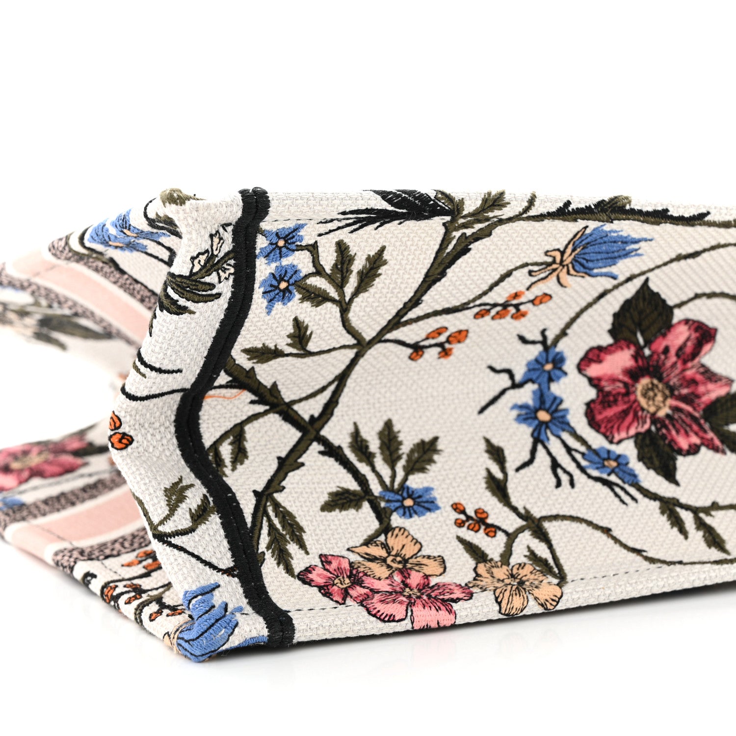 Christian Dior Canvas Embroidered Medium Rosa Mutabilis Book Tote Multicolor 9 of 10