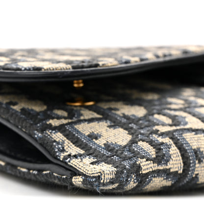 Christian Dior Oblique Saddle Chain Long Wallet Blue 9 of 10