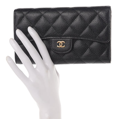 Chanel Caviar Quilted Large Flap Wallet Black 2 of 13